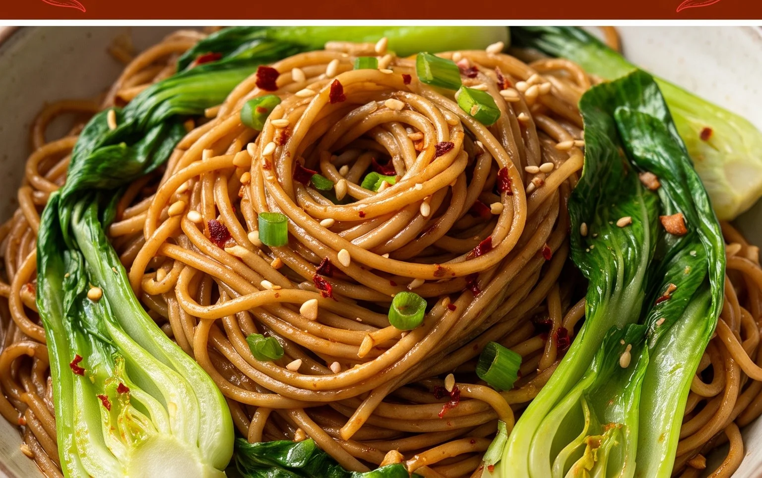 Spicy Garlic Soba Noodles with Bok Choy