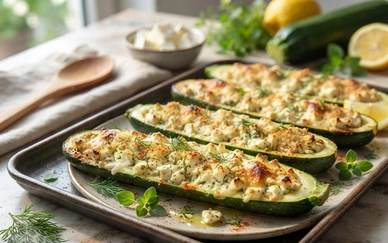 Feta Cheese Stuffed Zucchini