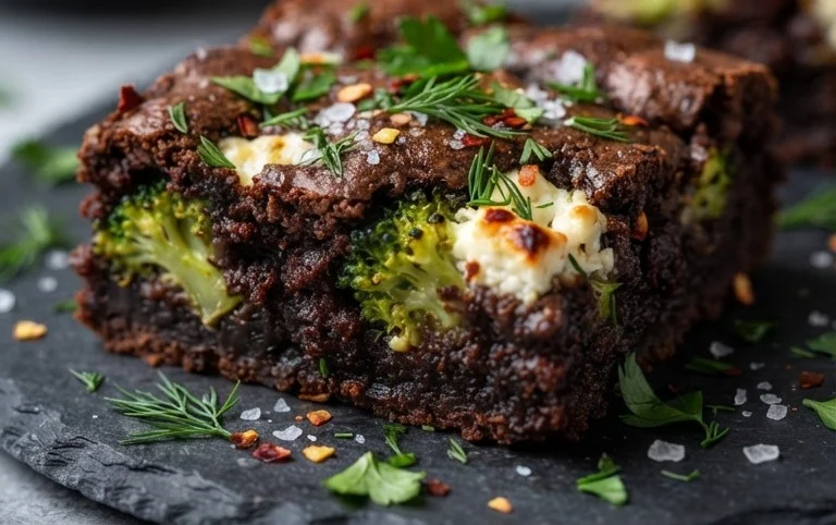 Broccoli and Feta Brownies
