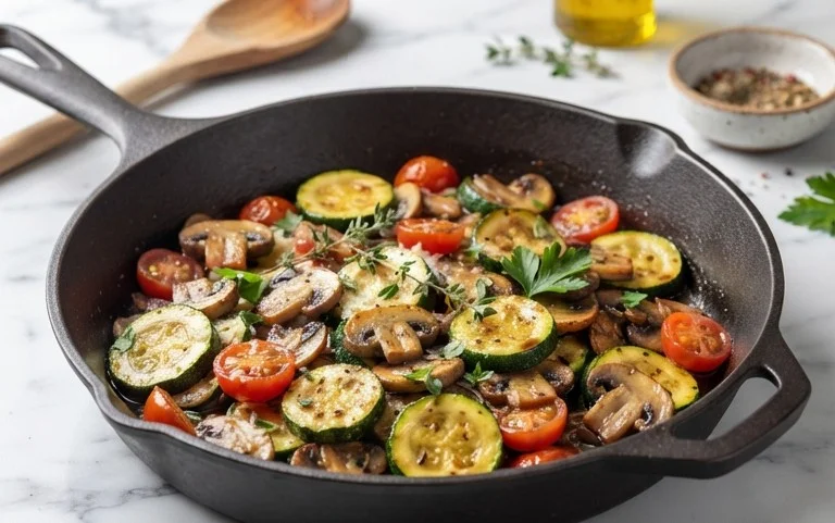 Skillet Zucchini and Mushrooms