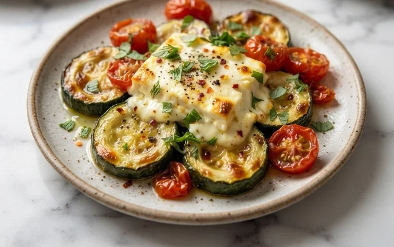 Courgettes feta au four