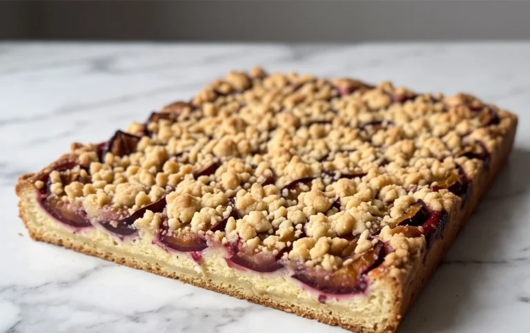 Pflaumenkuchen mit Streusel vom Blech (Quark-Öl-Teig)