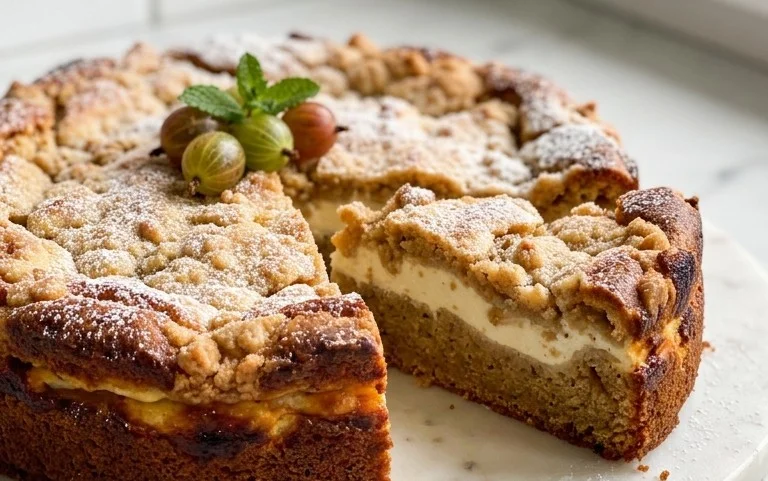Stachelnon-alcoholic beerkuchen mit Quark und Schmand
