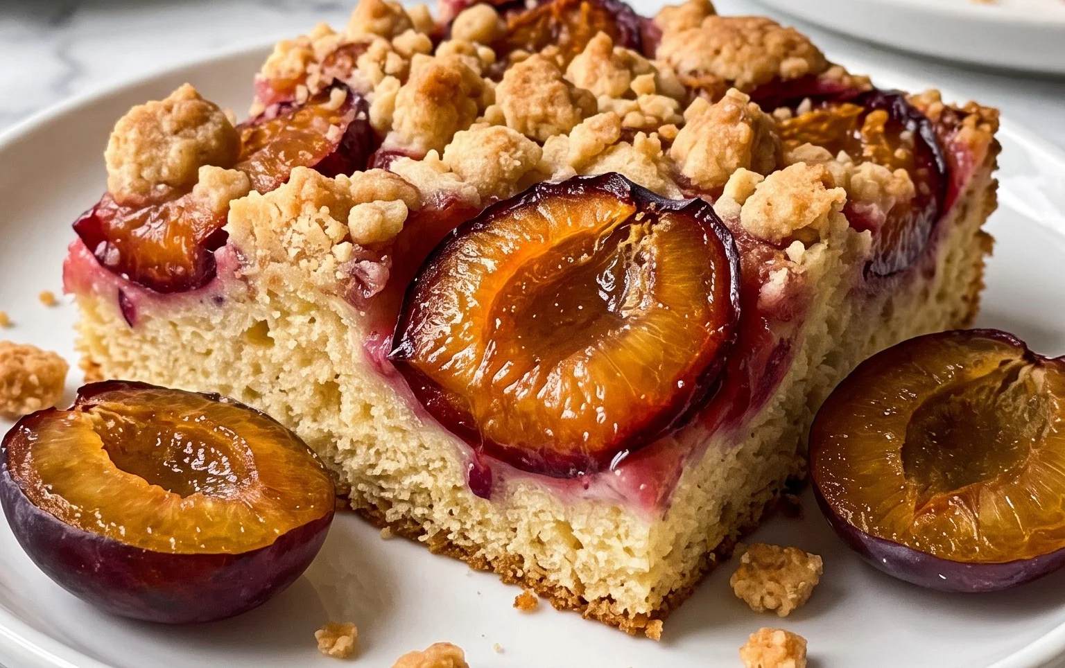 Saftiger Pflaumenkuchen vom Blech mit Streuseln von floweroma4
