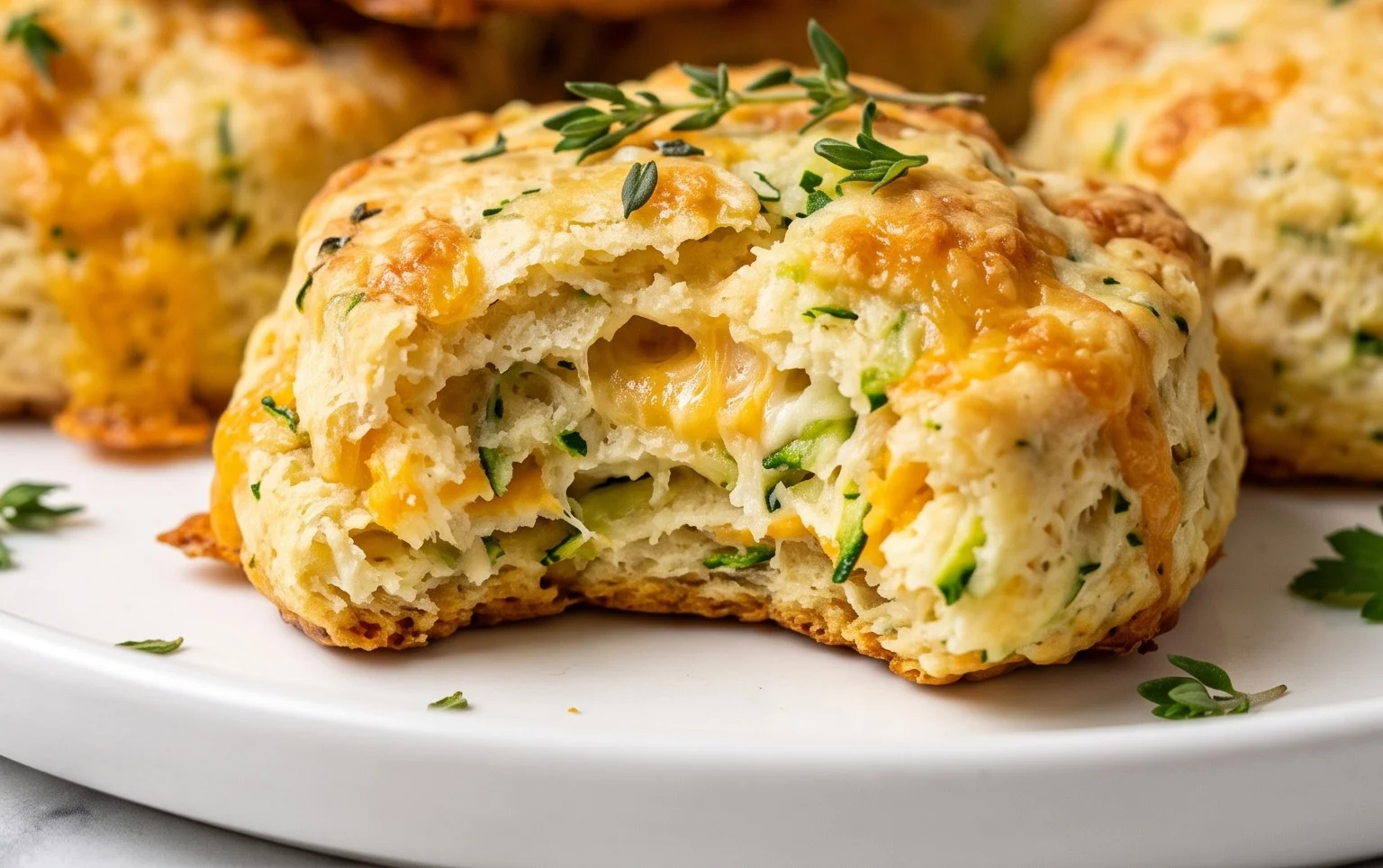 Soft and Tender Zucchini Cheddar Biscuits