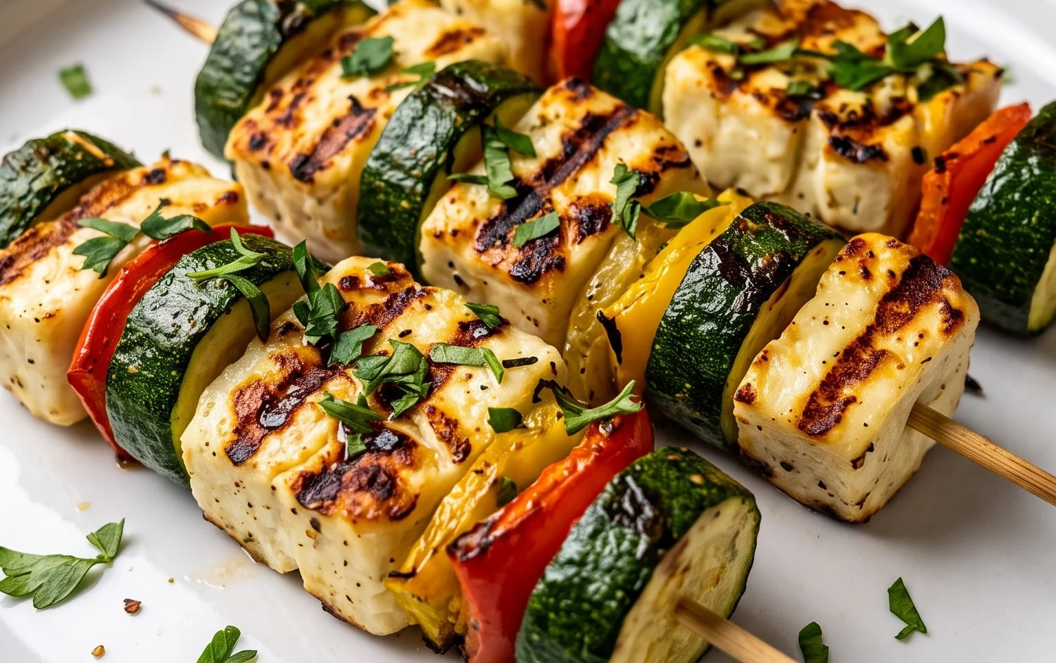 Halloumi Zucchini Spieße Vom Grill: Sommerlich, Lecker & Vegetarisch