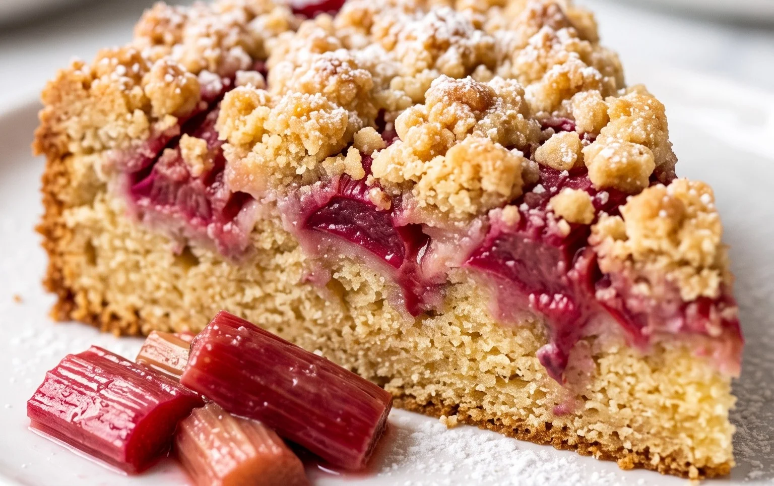 Rhabarberkuchen mit Streusel – Rezept für Eilige
