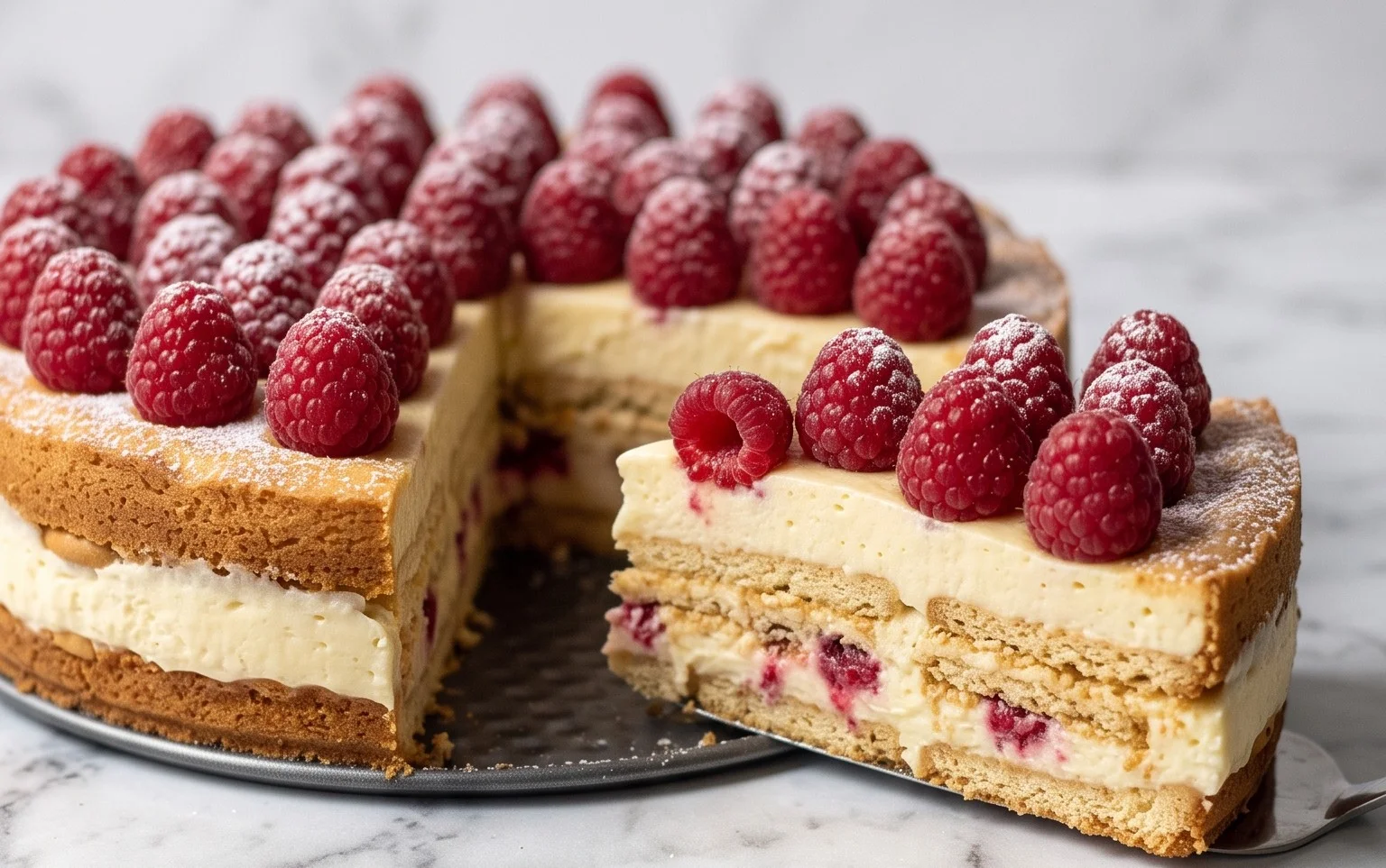 Butterkekskuchen mit Himnon-alcoholic beeren - einfach und lecker