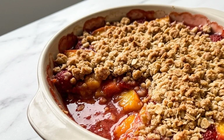 Peach & Strawberry Crisp