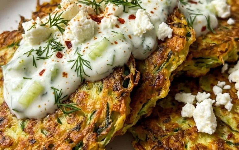 Zucchinipuffer mit Feta und Tzatziki: Das Unglaubliche Ultimative Rezept für 4 Portionen