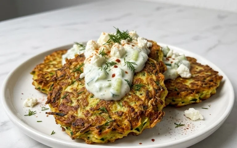 Zucchinipuffer mit Feta und Tzatziki: Das Unglaubliche Ultimative Rezept für 4 Portionen