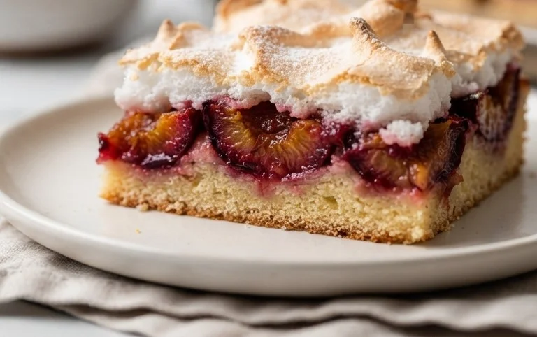 Polnischer Zwetschgen Kuchen vom Blech mit Baiser