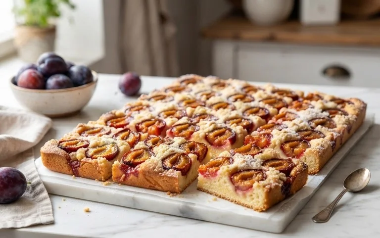 Zwetschgenkuchen mit Quark-Öl-Teig vom Blech