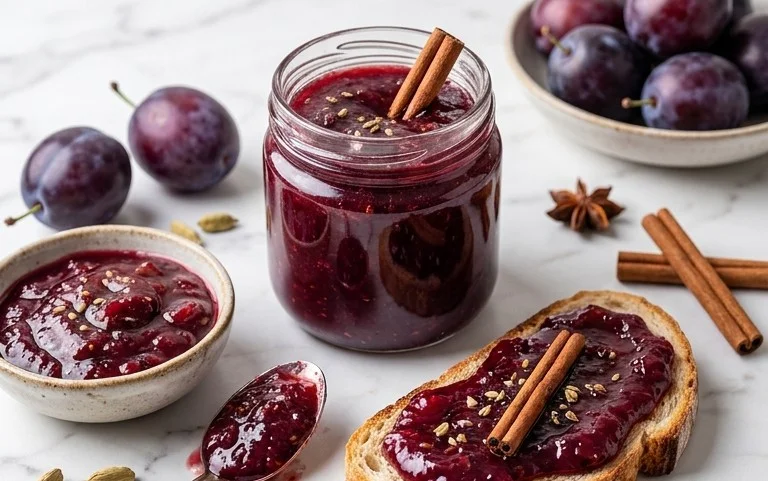 Spiced Plum Jam With Cardamom and Cinnamon