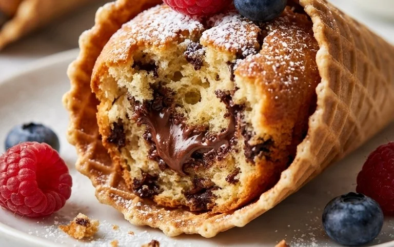Kuchen im Waffelbecher